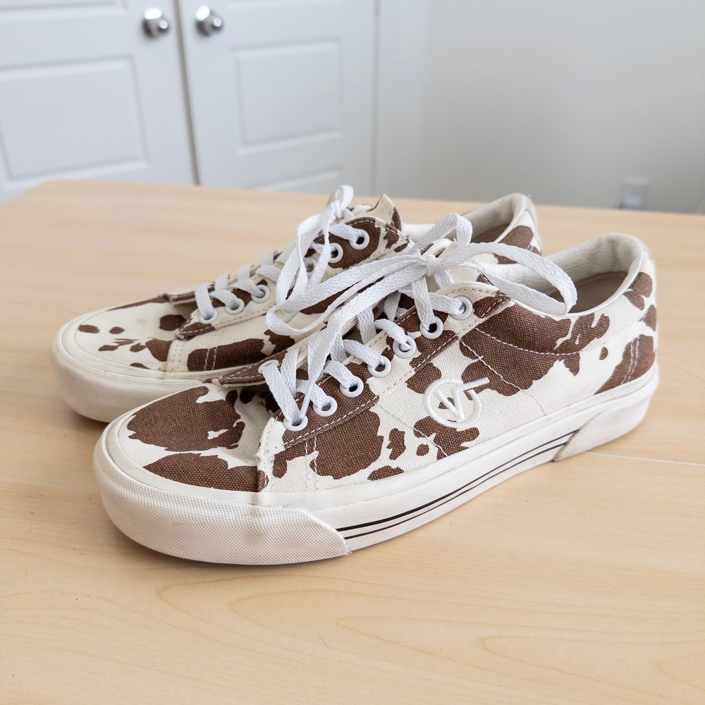 Vans Anaheim Factory Sid DX Cow Print Sneakers Size 9 Brown Canvas Low Top